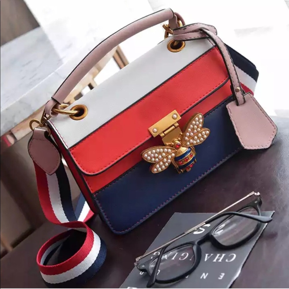 Honey Bee Handle Satchel Handbag